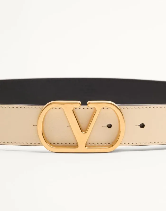 Valentino Belts Woman Vlogo Signature Belt In Shiny Calfskin 30 Mm For Woman In Black Black Valentino Belts Woman Vlogo Signature Belt In Shiny Calfskin 30 Mm For Woman In Black Black