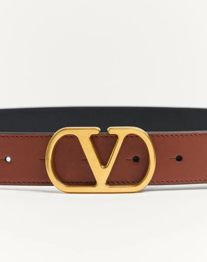 Valentino Belts Woman Vlogo Signature Belt In Shiny Calfskin 30 Mm For Woman In Black Black Valentino Belts Woman Vlogo Signature Belt In Shiny Calfskin 30 Mm For Woman In Black Black