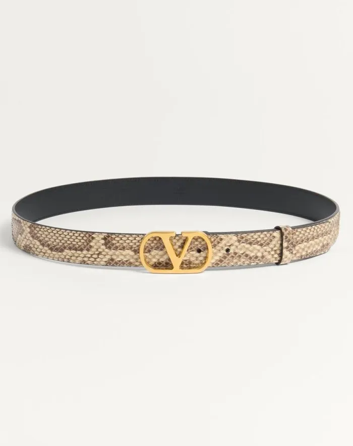 Valentino Belts Woman Vlogo Signature Python Belt 30 Mm For Woman In Ivory Ivory Valentino Belts Woman Vlogo Signature Python Belt 30 Mm For Woman In Ivory Ivory