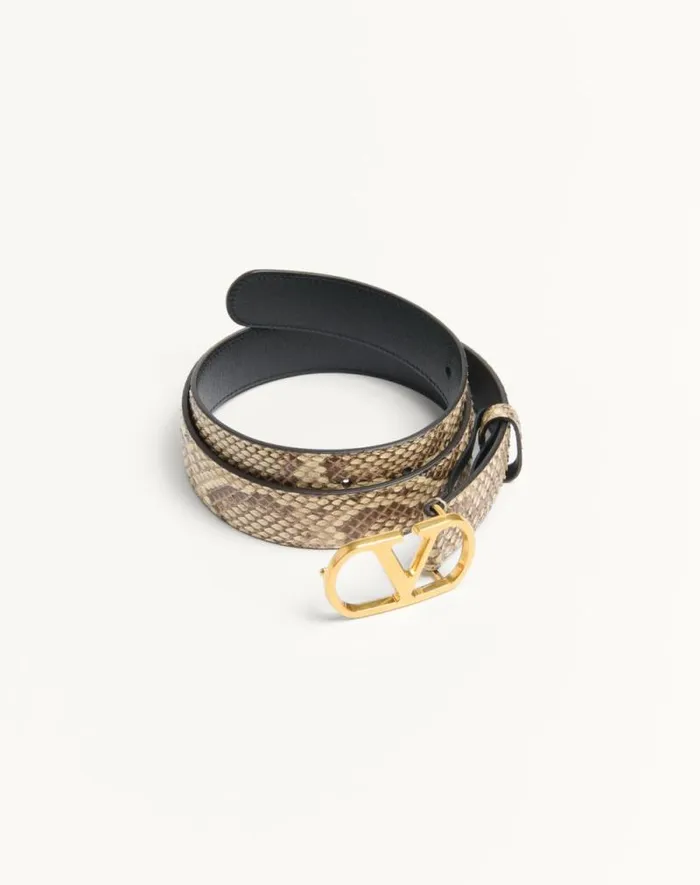 Valentino Belts Woman Vlogo Signature Python Belt 30 Mm For Woman In Ivory Ivory Valentino Belts Woman Vlogo Signature Python Belt 30 Mm For Woman In Ivory Ivory