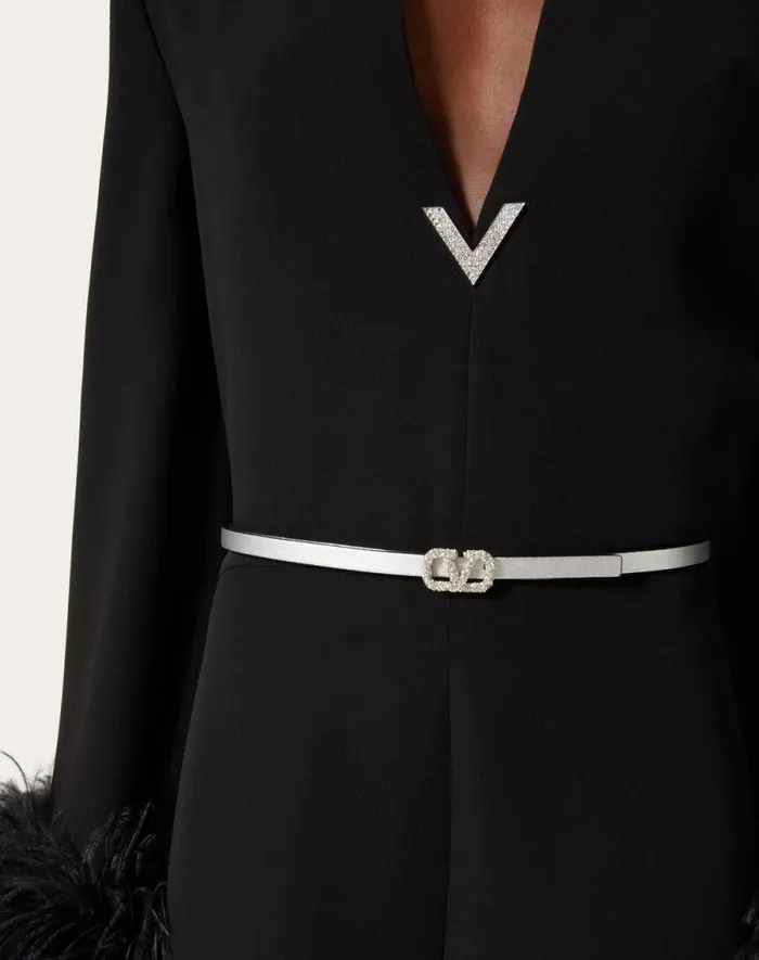 Valentino Belts Woman Vlogo Signature Reversible Belt In Metallic And Shiny Calfskin 10 Mm For Woman In Silver Silver Valentino Belts Woman Vlogo Signature Reversible Belt In Metallic And Shiny Calfskin 10 Mm For Woman In Silver Silver