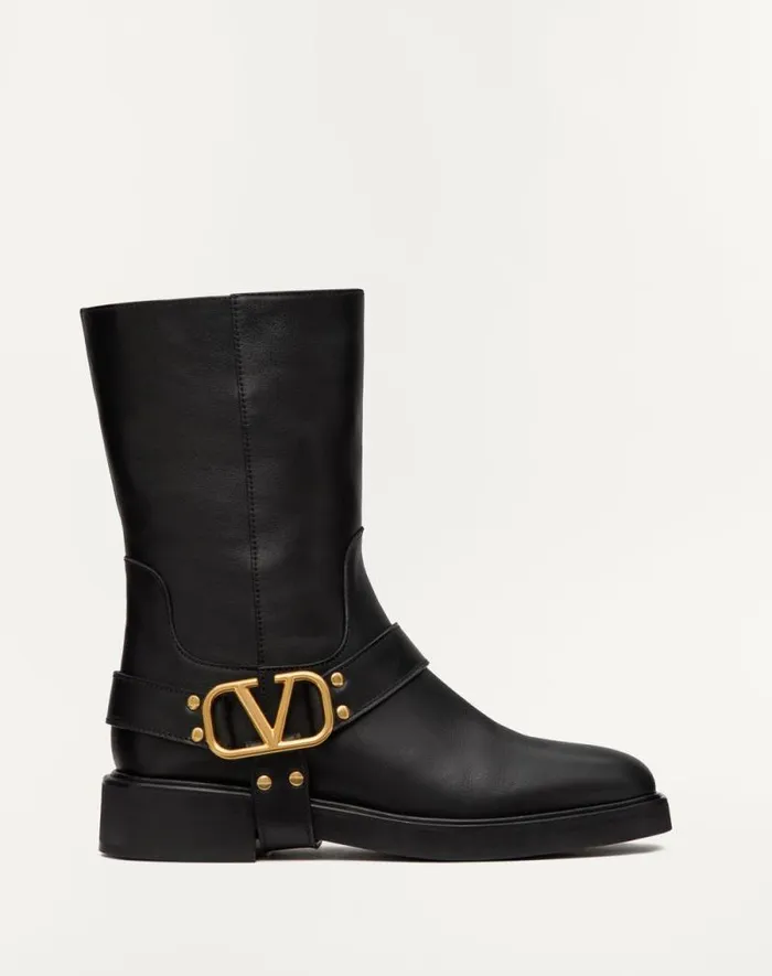 Valentino Boots Woman Vlogo Signature Calfskin Ankle Boot 30mm For Woman In Black Black Valentino Boots Woman Vlogo Signature Calfskin Ankle Boot 30mm For Woman In Black Black