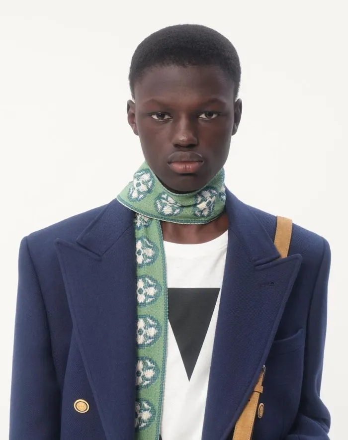 Valentino Coats And Blazers Man Doublebreasted Double Wool Jacket For Man In Indigo Indigo