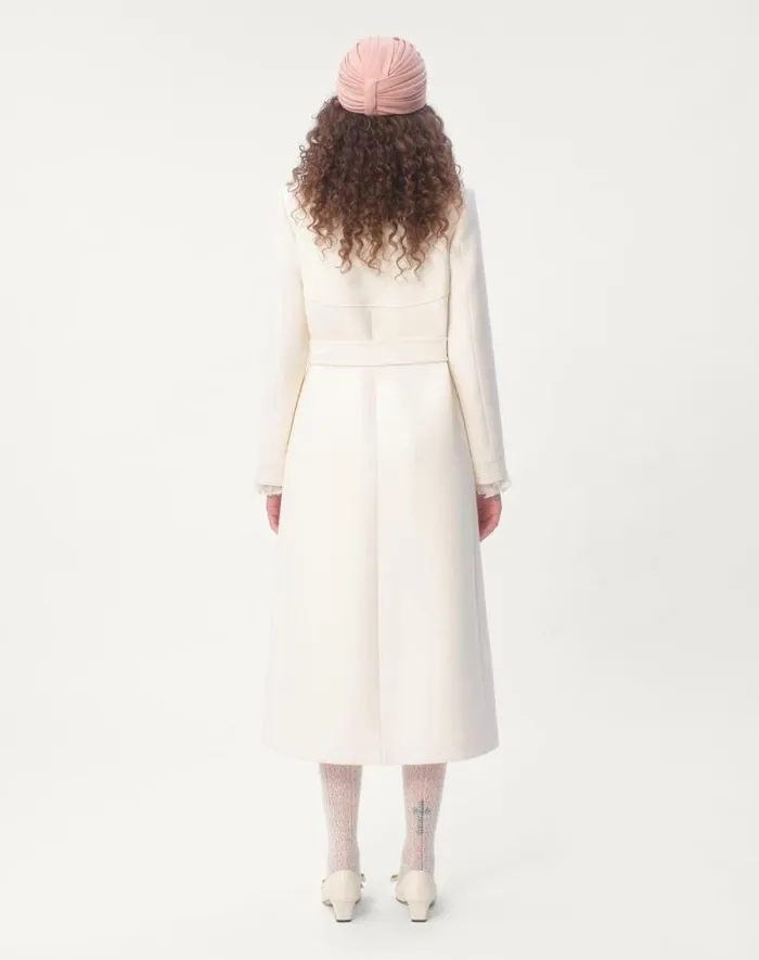 Valentino Coats And Outerwear Woman Drill Double Coat For Woman In Ivory Ivory Valentino Coats And Outerwear Woman Drill Double Coat For Woman In Ivory Ivory