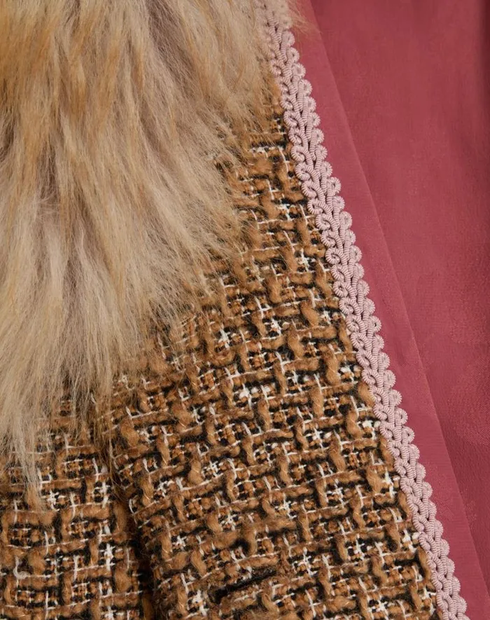 Valentino Coats And Outerwear Woman Fantasy Tweed Coat For Woman In Brownmulticolor Brownmulticolor Valentino Coats And Outerwear Woman Fantasy Tweed Coat For Woman In Brownmulticolor Brownmulticolor