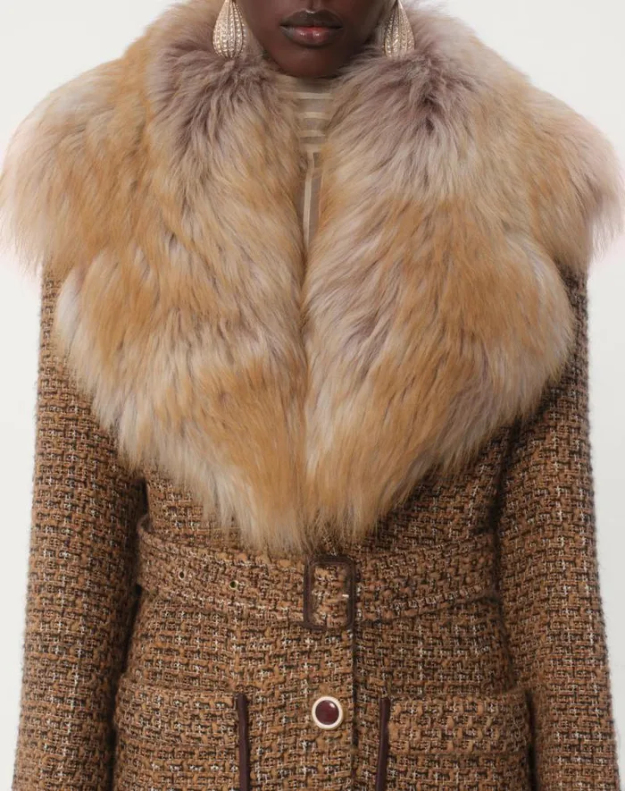 Valentino Coats And Outerwear Woman Fantasy Tweed Coat For Woman In Brownmulticolor Brownmulticolor Valentino Coats And Outerwear Woman Fantasy Tweed Coat For Woman In Brownmulticolor Brownmulticolor