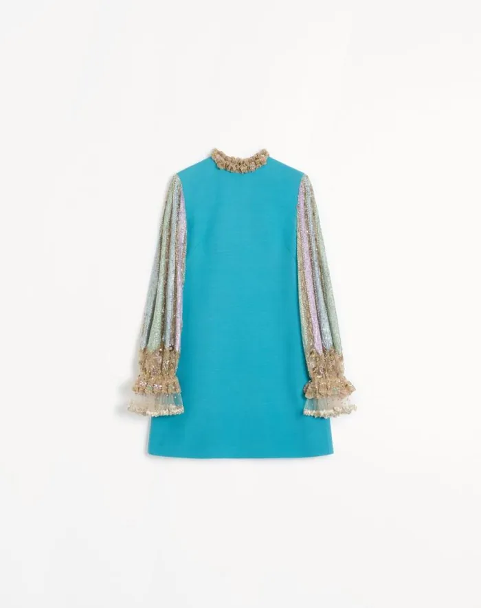 Valentino Dresses Woman Embroidered Crepe Couture Short Dress For Woman In Multicolor Multicolor Valentino Dresses Woman Embroidered Crepe Couture Short Dress For Woman In Multicolor Multicolor