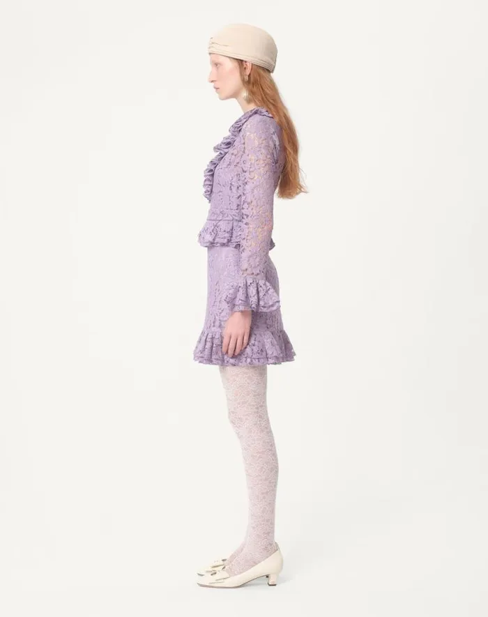 Valentino Dresses Woman Short Dress In Heavy Lace For Woman In Lavander Lavander Valentino Dresses Woman Short Dress In Heavy Lace For Woman In Lavander Lavander