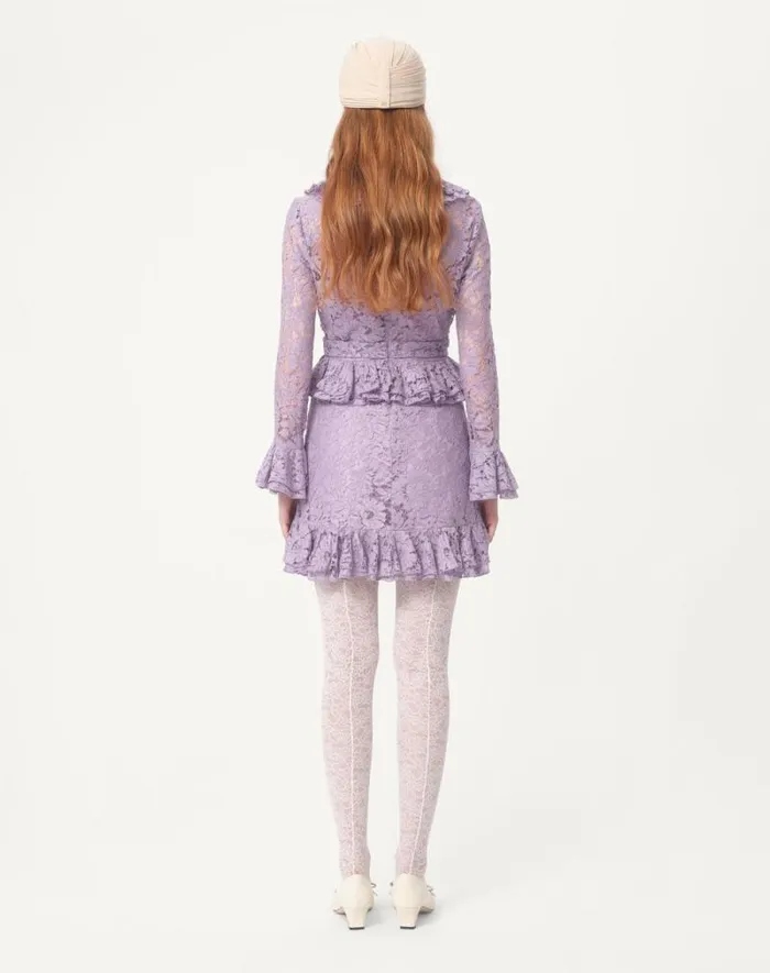 Valentino Dresses Woman Short Dress In Heavy Lace For Woman In Lavander Lavander Valentino Dresses Woman Short Dress In Heavy Lace For Woman In Lavander Lavander