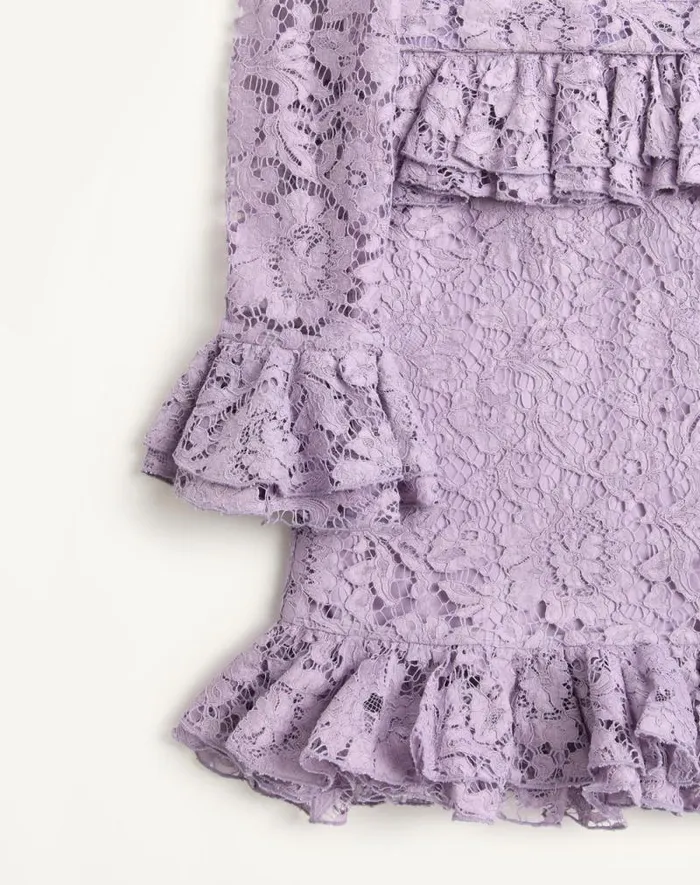 Valentino Dresses Woman Short Dress In Heavy Lace For Woman In Lavander Lavander Valentino Dresses Woman Short Dress In Heavy Lace For Woman In Lavander Lavander