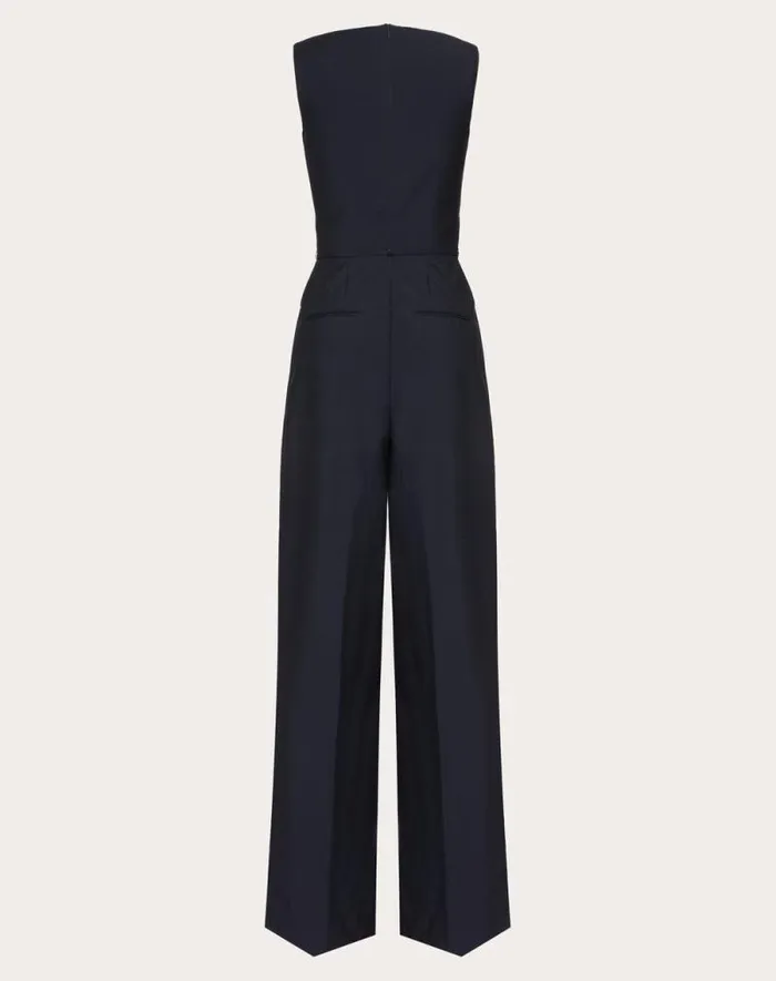 Valentino Dresses Woman Wool Jumpsuit For Woman In Navy Navy Valentino Dresses Woman Wool Jumpsuit For Woman In Navy Navy