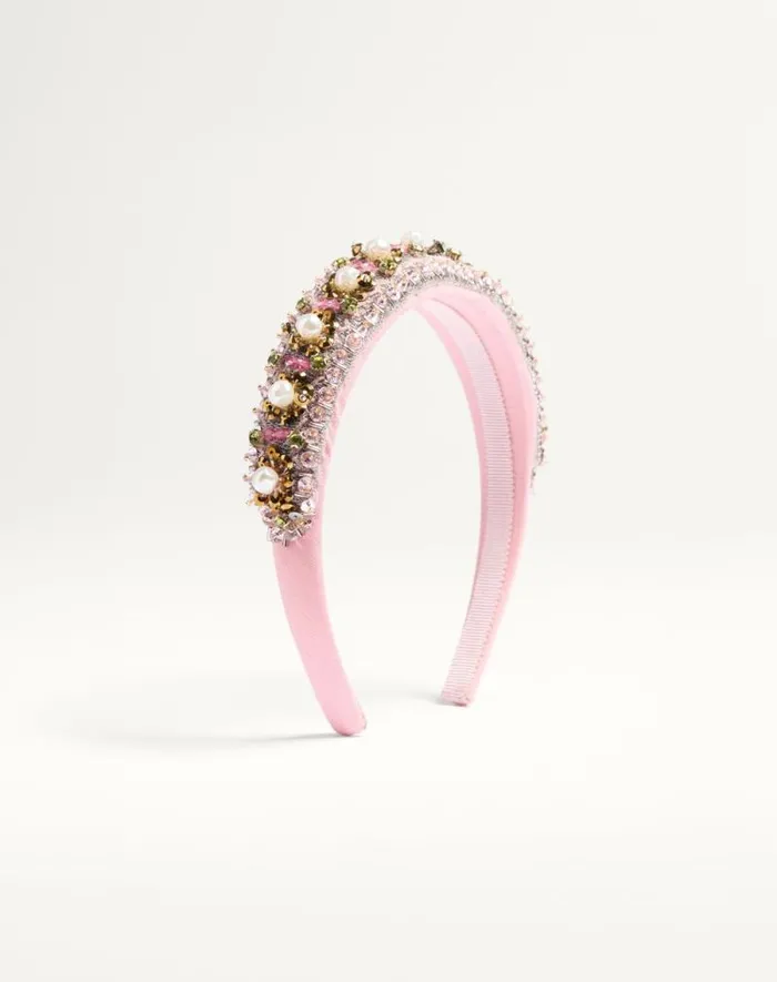 Valentino Hair Accessories Woman Valentino Wool And Silk Headband With Embroidery For Woman In Multicolor Multicolor Valentino Hair Accessories Woman Valentino Wool And Silk Headband With Embroidery For Woman In Multicolor Multicolor
