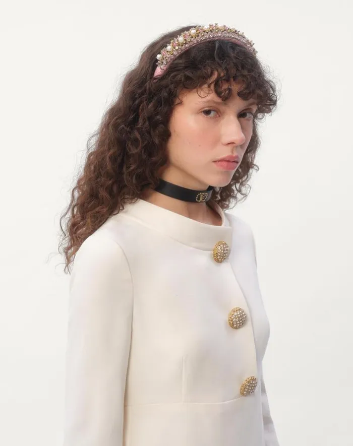 Valentino Hair Accessories Woman Valentino Wool And Silk Headband With Embroidery For Woman In Multicolor Multicolor Valentino Hair Accessories Woman Valentino Wool And Silk Headband With Embroidery For Woman In Multicolor Multicolor