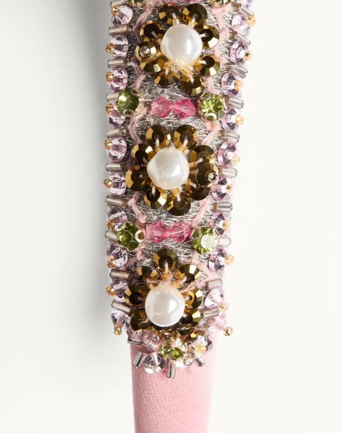 Valentino Hair Accessories Woman Valentino Wool And Silk Headband With Embroidery For Woman In Multicolor Multicolor Valentino Hair Accessories Woman Valentino Wool And Silk Headband With Embroidery For Woman In Multicolor Multicolor