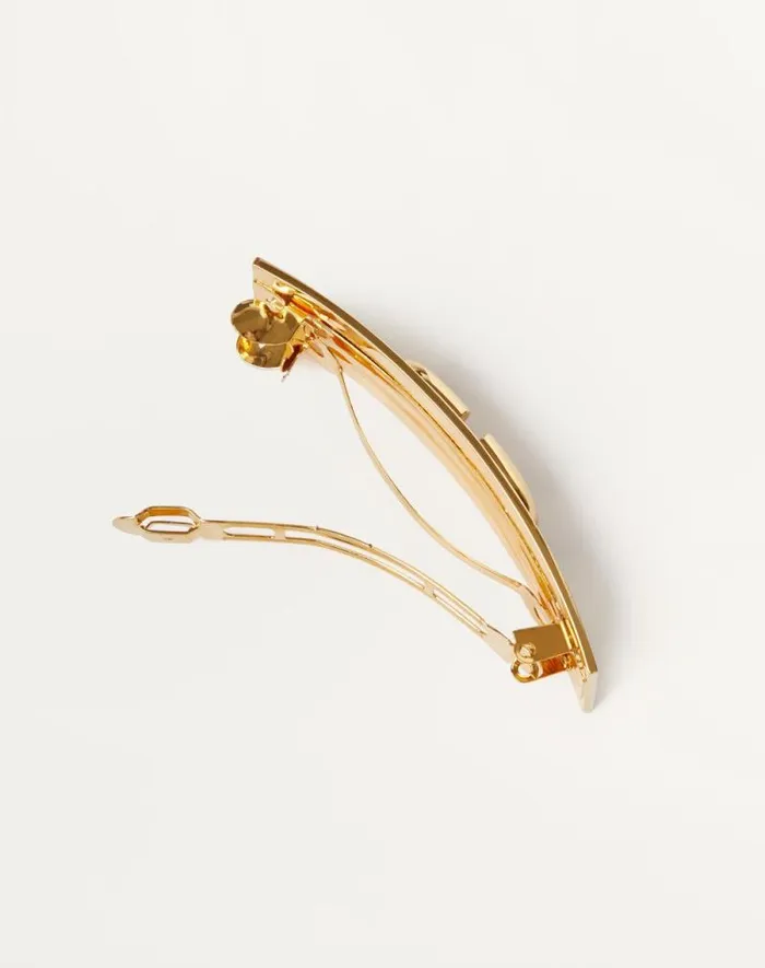 Valentino Hair Accessories Woman Vlogo Signature Metal Hair Clip For Woman In Gold Gold Valentino Hair Accessories Woman Vlogo Signature Metal Hair Clip For Woman In Gold Gold