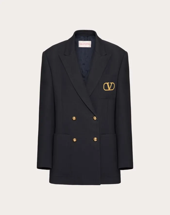 Valentino Jackets And Blazers Woman Formal Natte039 Jacket For Woman In Navy Navy