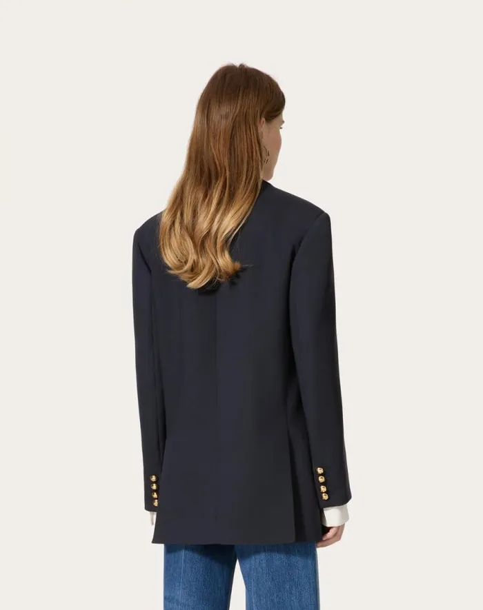 Valentino Jackets And Blazers Woman Formal Natte039 Jacket For Woman In Navy Navy Valentino Jackets And Blazers Woman Formal Natte039 Jacket For Woman In Navy Navy