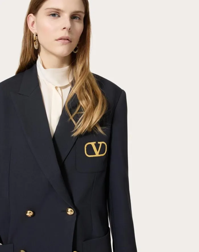 Valentino Jackets And Blazers Woman Formal Natte039 Jacket For Woman In Navy Navy Valentino Jackets And Blazers Woman Formal Natte039 Jacket For Woman In Navy Navy