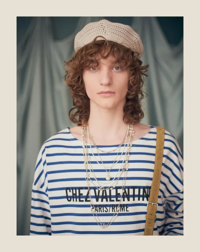 Valentino Jewelry Man Oval Necklace In Metal Pearls And Enamel For Man In Goldblackcream Goldblackcream