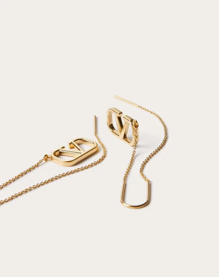Valentino Jewelry Woman Vlogo Signature Earrings For Woman In Gold Gold Valentino Jewelry Woman Vlogo Signature Earrings For Woman In Gold Gold