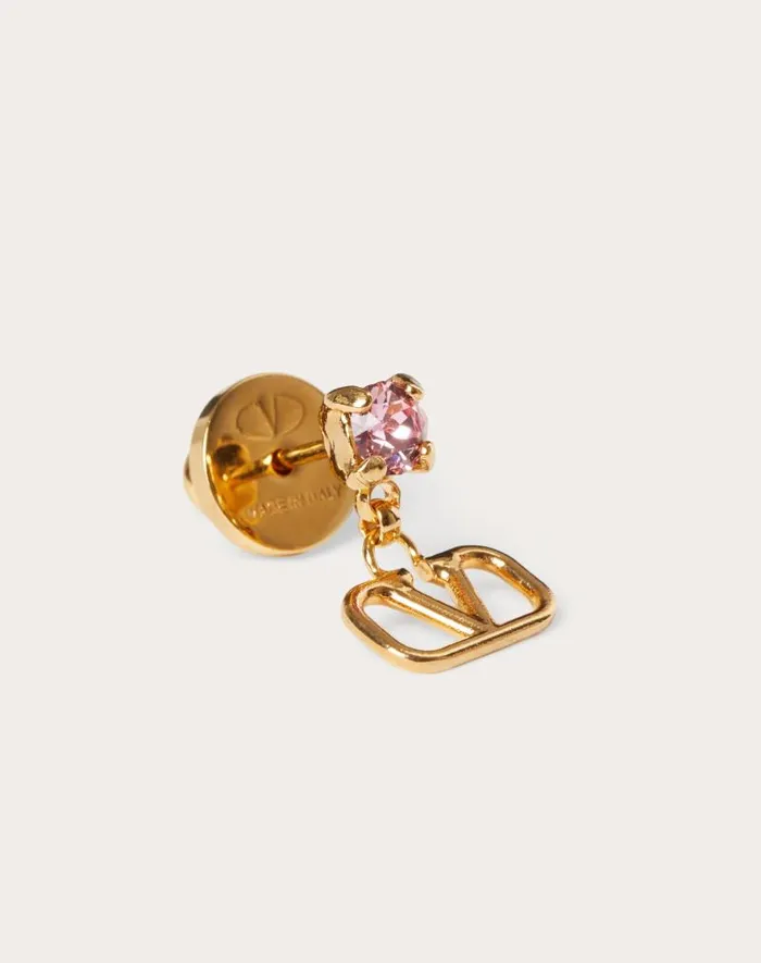 Valentino Jewelry Woman Vlogo Signature Earrings In Metal And Swarovski Crystals For Woman In Gold Gold Valentino Jewelry Woman Vlogo Signature Earrings In Metal And Swarovski Crystals For Woman In Gold Gold