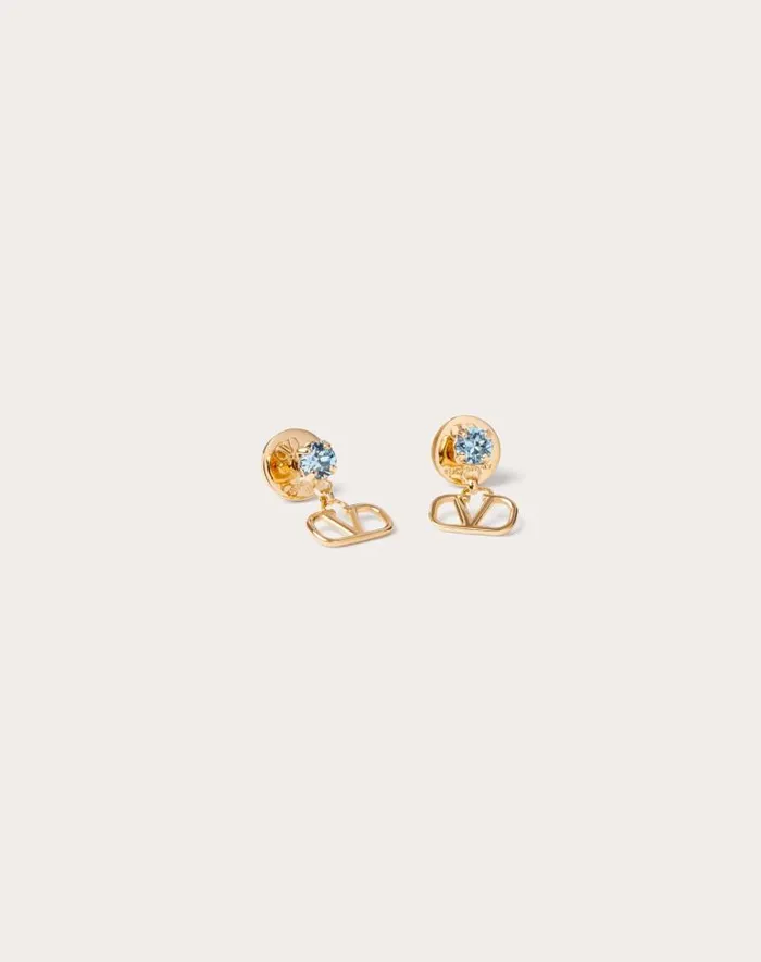 Valentino Jewelry Woman Vlogo Signature Earrings In Metal And Swarovski Crystals For Woman In Gold Gold Valentino Jewelry Woman Vlogo Signature Earrings In Metal And Swarovski Crystals For Woman In Gold Gold