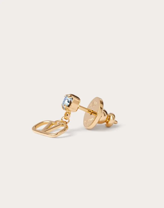 Valentino Jewelry Woman Vlogo Signature Earrings In Metal And Swarovski Crystals For Woman In Gold Gold Valentino Jewelry Woman Vlogo Signature Earrings In Metal And Swarovski Crystals For Woman In Gold Gold