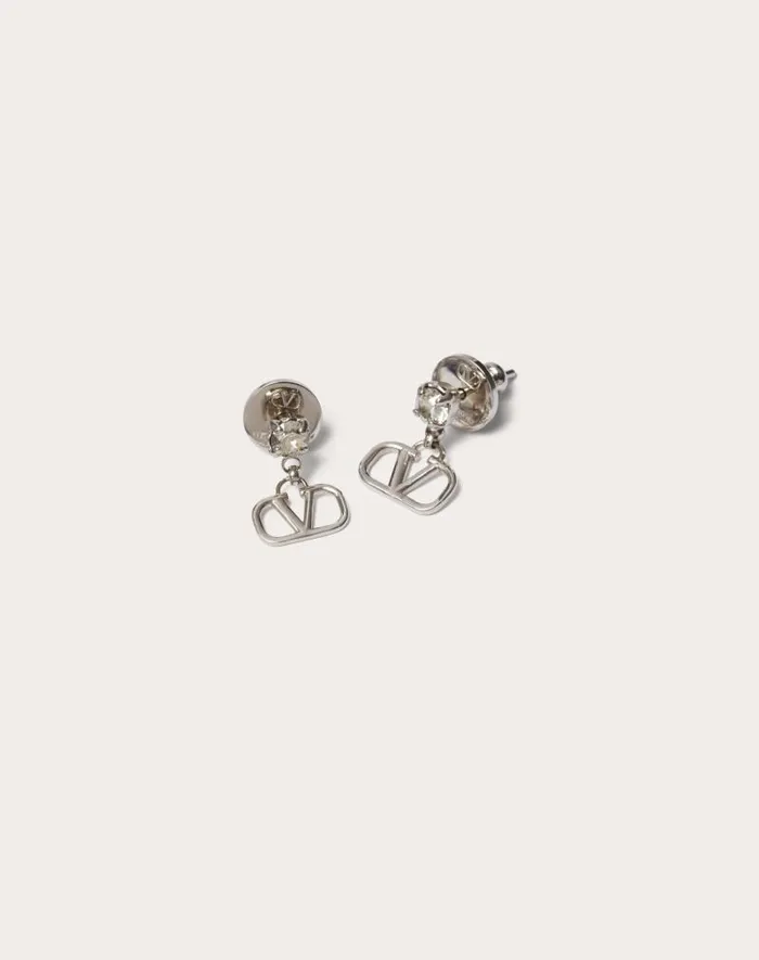 Valentino Jewelry Woman Vlogo Signature Earrings In Metal And Swarovski Crystals For Woman In Gold Gold Valentino Jewelry Woman Vlogo Signature Earrings In Metal And Swarovski Crystals For Woman In Gold Gold