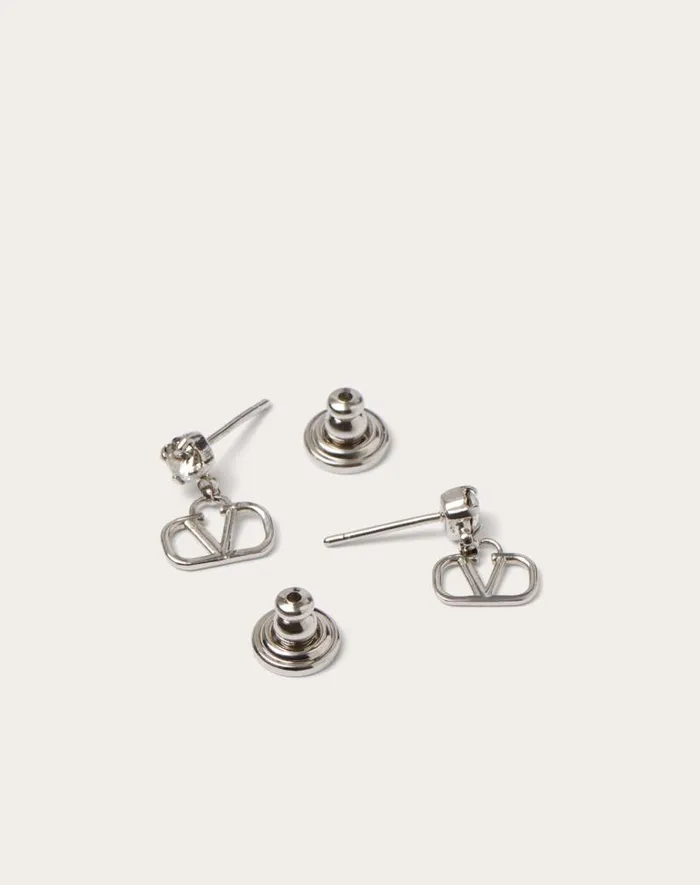 Valentino Jewelry Woman Vlogo Signature Earrings In Metal And Swarovski Crystals For Woman In Gold Gold Valentino Jewelry Woman Vlogo Signature Earrings In Metal And Swarovski Crystals For Woman In Gold Gold