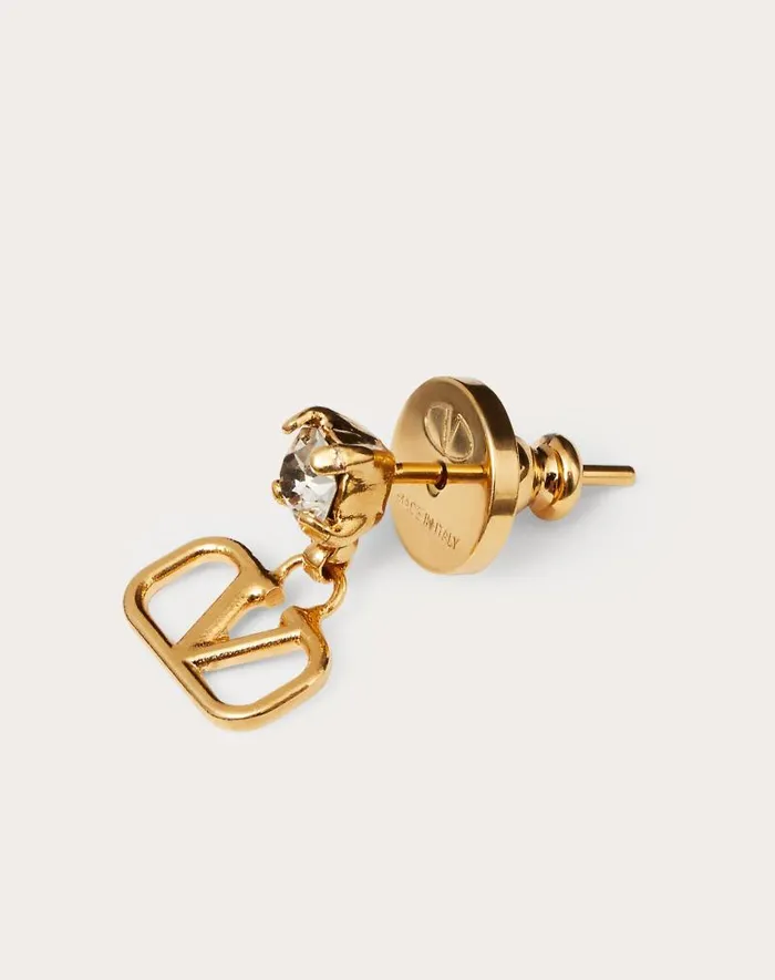 Valentino Jewelry Woman Vlogo Signature Earrings In Metal And Swarovski Crystals For Woman In Gold Gold Valentino Jewelry Woman Vlogo Signature Earrings In Metal And Swarovski Crystals For Woman In Gold Gold