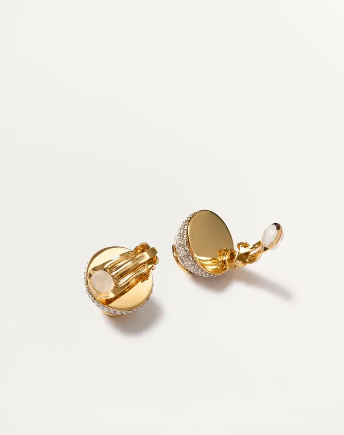 Valentino Jewelry Woman Vlogo Signature Metal And Swarovski Crystal Earrings For Woman In Gold Gold Valentino Jewelry Woman Vlogo Signature Metal And Swarovski Crystal Earrings For Woman In Gold Gold