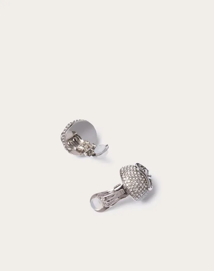 Valentino Jewelry Woman Vlogo Signature Metal And Swarovski Crystal Earrings For Woman In Gold Gold Valentino Jewelry Woman Vlogo Signature Metal And Swarovski Crystal Earrings For Woman In Gold Gold