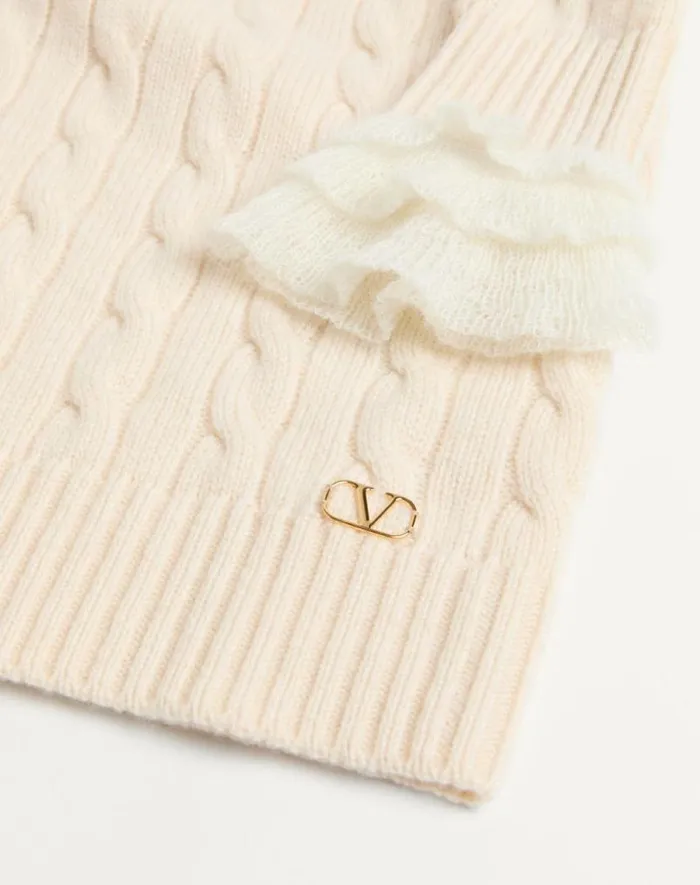 Valentino Knitwear Woman Cashmere Sweater For Woman In Camelivory Camelivory Valentino Knitwear Woman Cashmere Sweater For Woman In Camelivory Camelivory