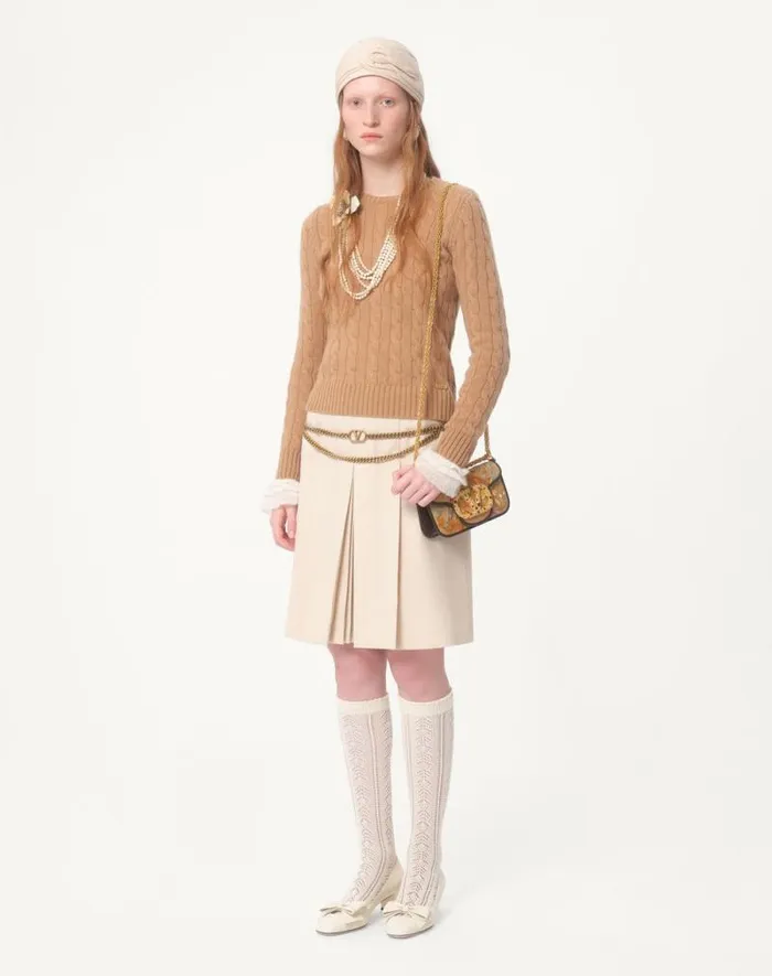 Valentino Knitwear Woman Cashmere Sweater For Woman In Camelivory Camelivory Valentino Knitwear Woman Cashmere Sweater For Woman In Camelivory Camelivory
