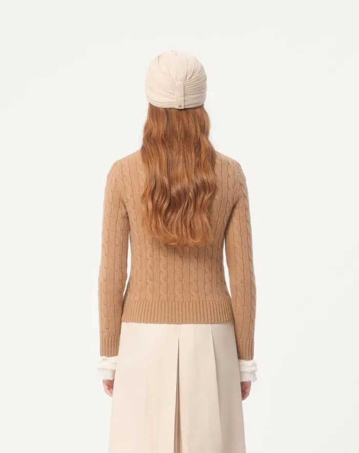 Valentino Knitwear Woman Cashmere Sweater For Woman In Camelivory Camelivory Valentino Knitwear Woman Cashmere Sweater For Woman In Camelivory Camelivory