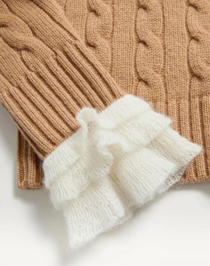 Valentino Knitwear Woman Cashmere Sweater For Woman In Camelivory Camelivory Valentino Knitwear Woman Cashmere Sweater For Woman In Camelivory Camelivory