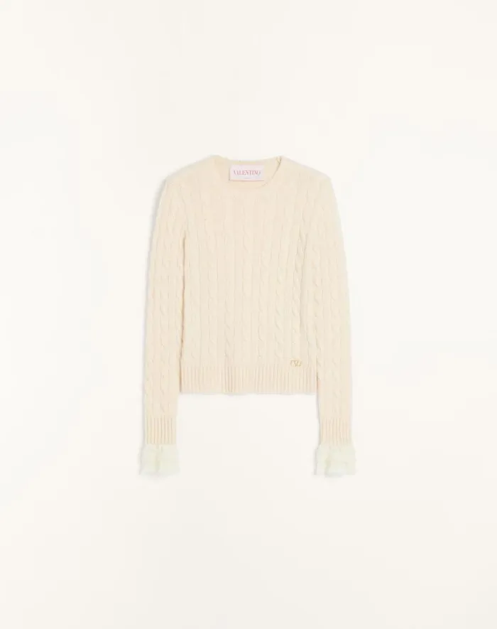 Valentino Knitwear Woman Cashmere Sweater For Woman In Camelivory Camelivory Valentino Knitwear Woman Cashmere Sweater For Woman In Camelivory Camelivory