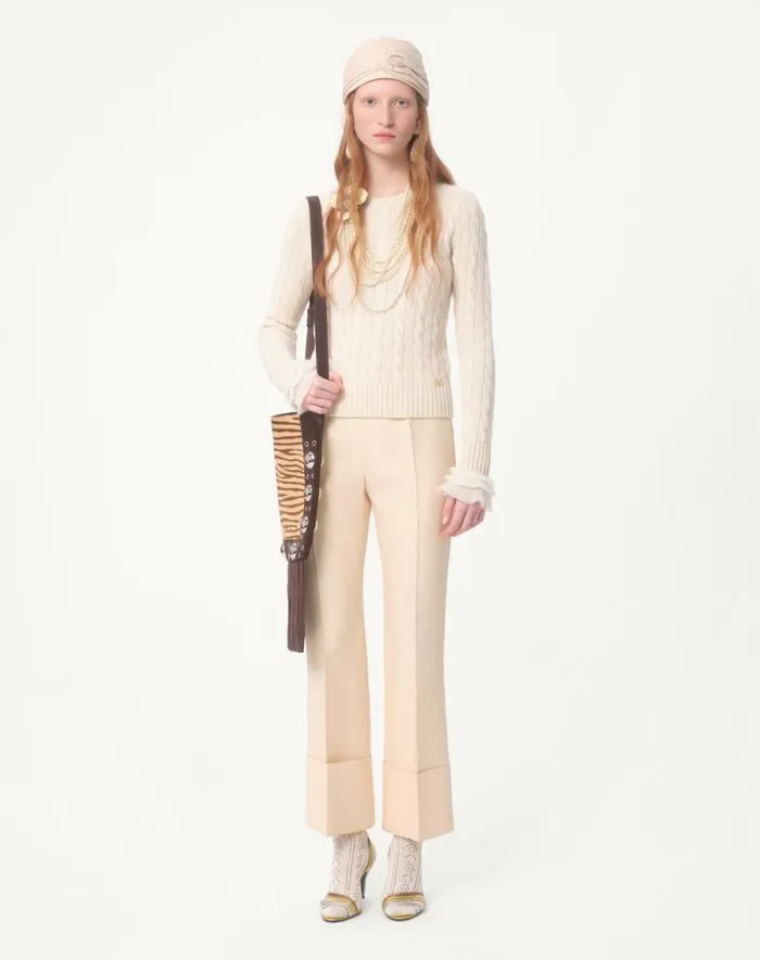 Valentino Knitwear Woman Cashmere Sweater For Woman In Camelivory Camelivory Valentino Knitwear Woman Cashmere Sweater For Woman In Camelivory Camelivory