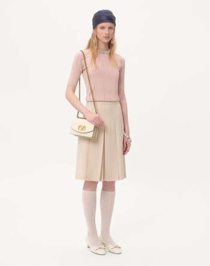 Valentino Knitwear Woman Embroidered Wool Sweater For Woman In Nude Nude Valentino Knitwear Woman Embroidered Wool Sweater For Woman In Nude Nude