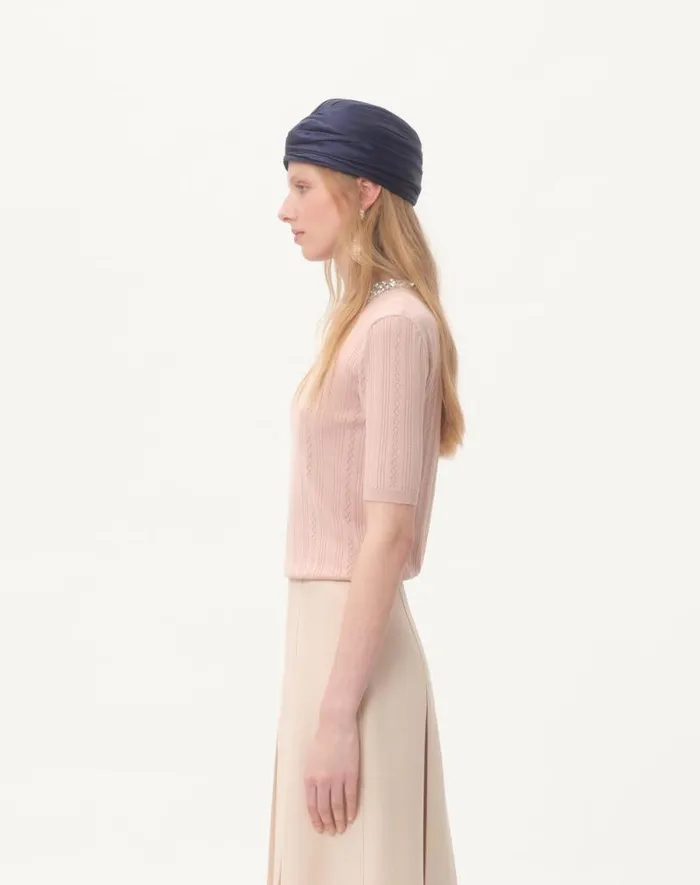 Valentino Knitwear Woman Embroidered Wool Sweater For Woman In Nude Nude Valentino Knitwear Woman Embroidered Wool Sweater For Woman In Nude Nude