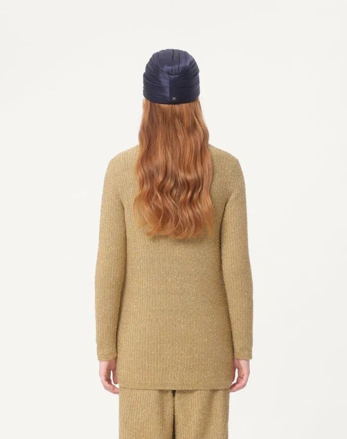 Valentino Knitwear Woman Lurex Cardigan For Woman In Gold Gold Valentino Knitwear Woman Lurex Cardigan For Woman In Gold Gold