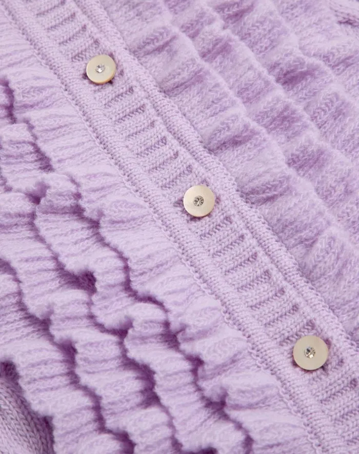 Valentino Knitwear Woman Wool Cardigan For Woman In Lilac Lilac Valentino Knitwear Woman Wool Cardigan For Woman In Lilac Lilac