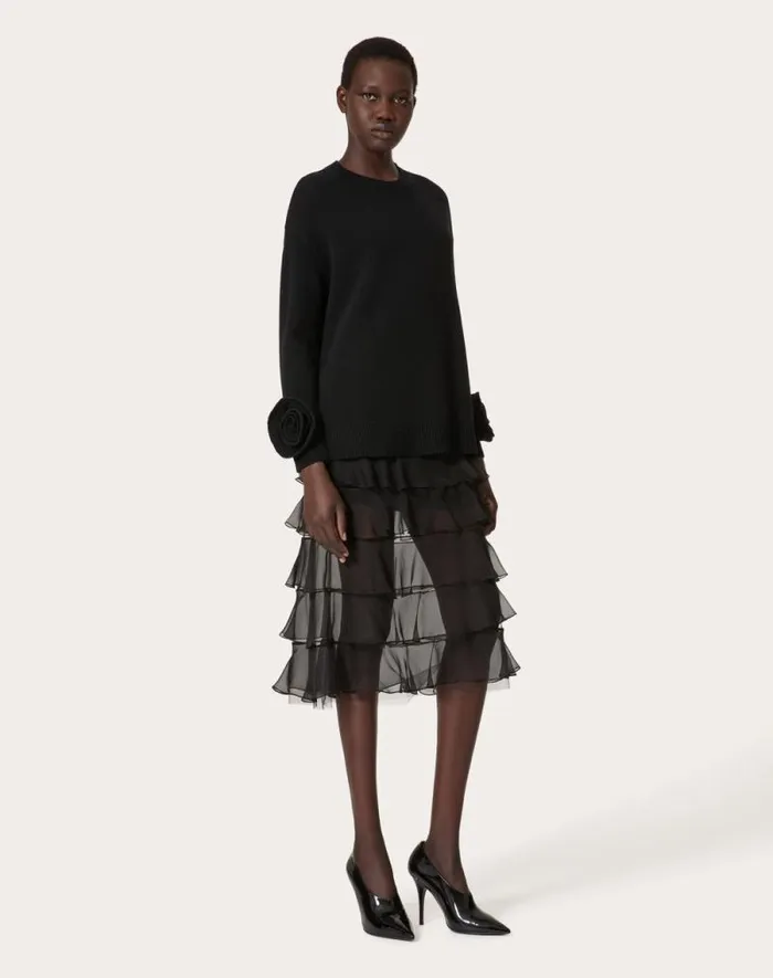 Valentino Knitwear Woman Wool Sweater For Woman In Black Black Valentino Knitwear Woman Wool Sweater For Woman In Black Black