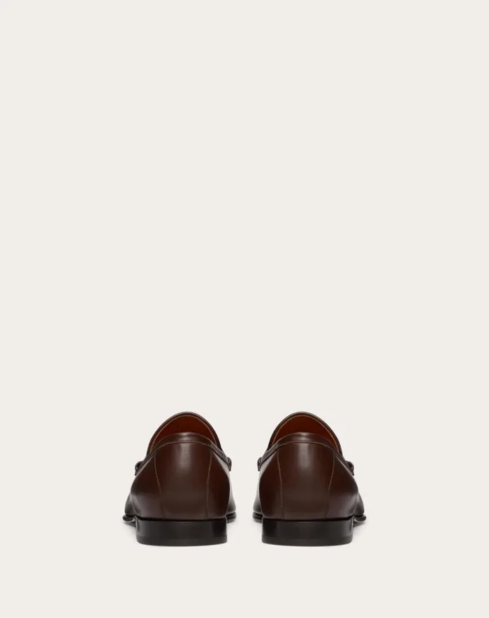 Valentino Laceups And Loafers Man Vlogo The Bold Edition Calfskin Leather Loafer For Man In Fondant Fondant