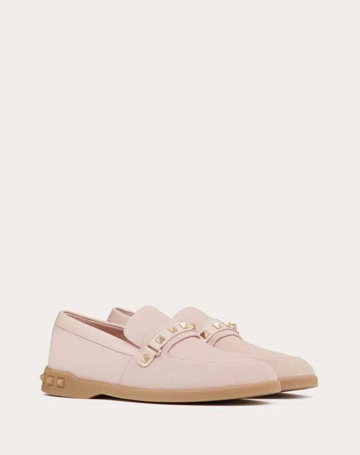 Valentino Loafers And Oxfords Woman Leisure Flows Split Leather Loafer For Woman In Light Camel Light Camel Valentino Loafers And Oxfords Woman Leisure Flows Split Leather Loafer For Woman In Light Camel Light Camel