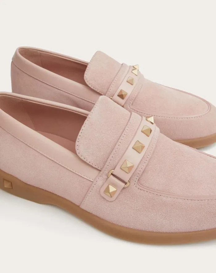 Valentino Loafers And Oxfords Woman Leisure Flows Split Leather Loafer For Woman In Light Camel Light Camel Valentino Loafers And Oxfords Woman Leisure Flows Split Leather Loafer For Woman In Light Camel Light Camel