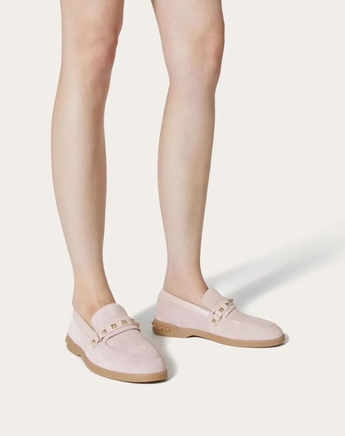 Valentino Loafers And Oxfords Woman Leisure Flows Split Leather Loafer For Woman In Light Camel Light Camel Valentino Loafers And Oxfords Woman Leisure Flows Split Leather Loafer For Woman In Light Camel Light Camel