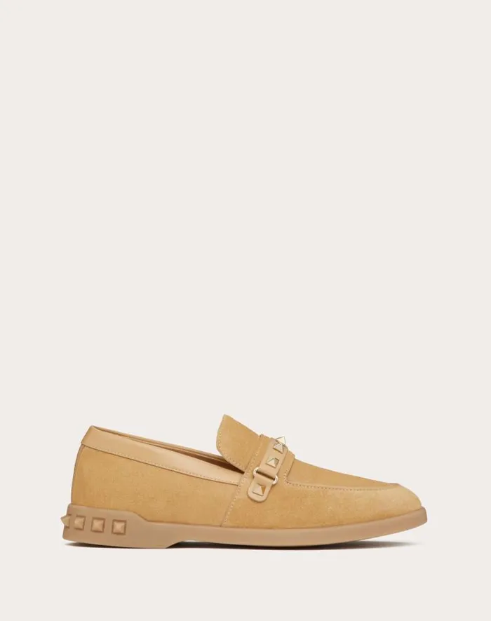 Valentino Loafers And Oxfords Woman Leisure Flows Split Leather Loafer For Woman In Light Camel Light Camel Valentino Loafers And Oxfords Woman Leisure Flows Split Leather Loafer For Woman In Light Camel Light Camel
