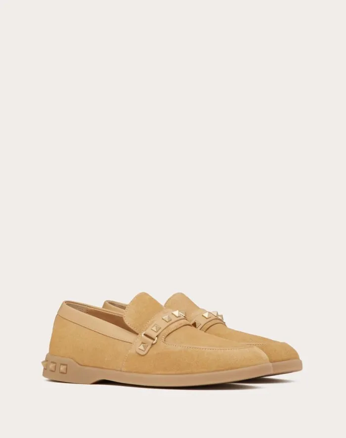 Valentino Loafers And Oxfords Woman Leisure Flows Split Leather Loafer For Woman In Light Camel Light Camel Valentino Loafers And Oxfords Woman Leisure Flows Split Leather Loafer For Woman In Light Camel Light Camel