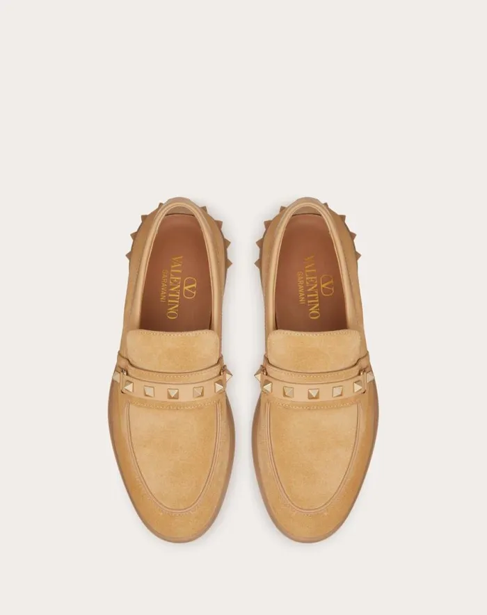 Valentino Loafers And Oxfords Woman Leisure Flows Split Leather Loafer For Woman In Light Camel Light Camel Valentino Loafers And Oxfords Woman Leisure Flows Split Leather Loafer For Woman In Light Camel Light Camel